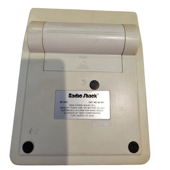 Radio Shack Dual Power Calculator EC-2031 Solar AA Battery Beige Black Vintage - Picture 5 of 8